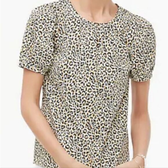J CREW Puff Sleeve Leopard Top - Picture 3 of 7